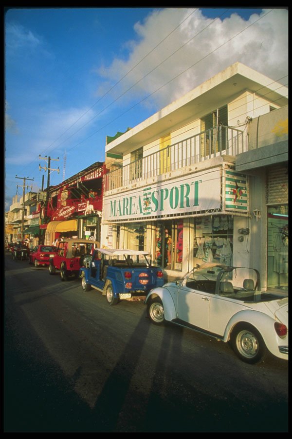 264049 Restaurants And Shops, Cozumel, Mexico A4 Photo Print
