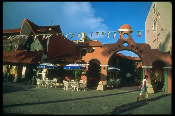 264051 Restaurants In Downtown Cozumel A4 Photo Print