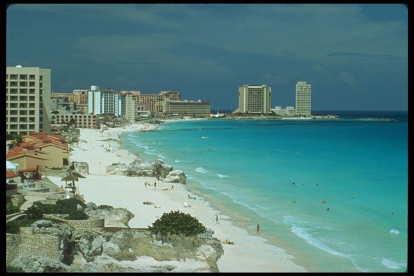 264057 View Along Beach Of Hotel Zone, Cancun, Mexico A4 Photo Print