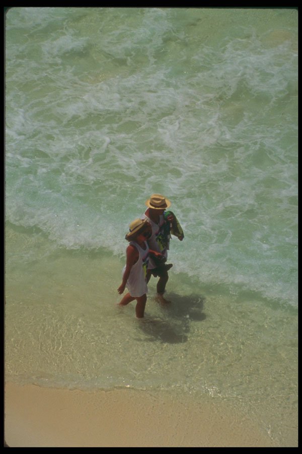 264068 Vacationers Wade In Ocean, Cancun, Mexico A4 Photo Print