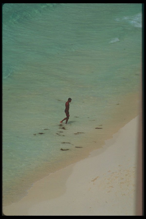 264071 Vacationer Wades In Ocean, Cancun, Mexico A4 Photo Print
