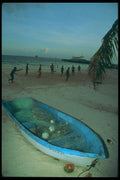 264085 Old Fishing Boat, Playa Del Carmen, Mexico A4 Photo Print