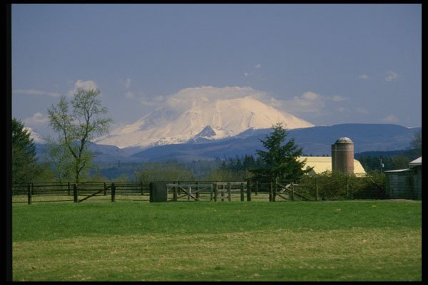 266024 Mt. St. Helens Farmlands A4 Photo Print
