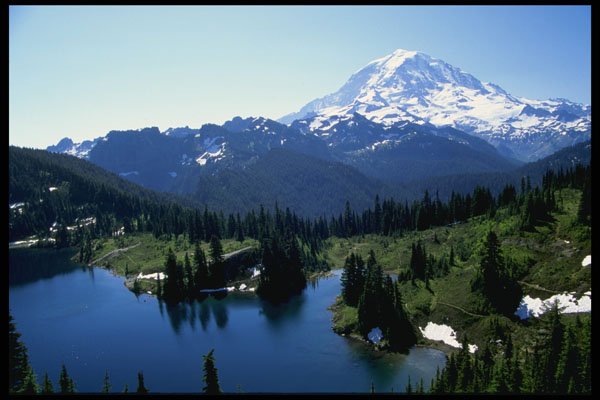 266026 Eunice Lake And Mt. Rainier A4 Photo Print