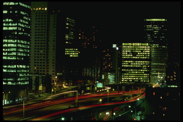 266051 Busy Seattle Night Scene A4 Photo Print