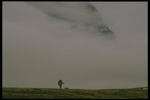 267066 Hiking In The Clouds, Baffin Island A4 Photo Print