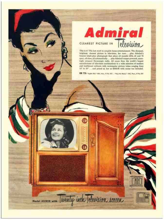 268 admiral television advert 1951 2 Vintage Advert A4 Photo Print