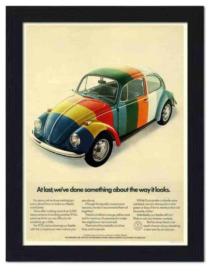 2688 vw beetle 2 Vintage Advert A4 Photo Print