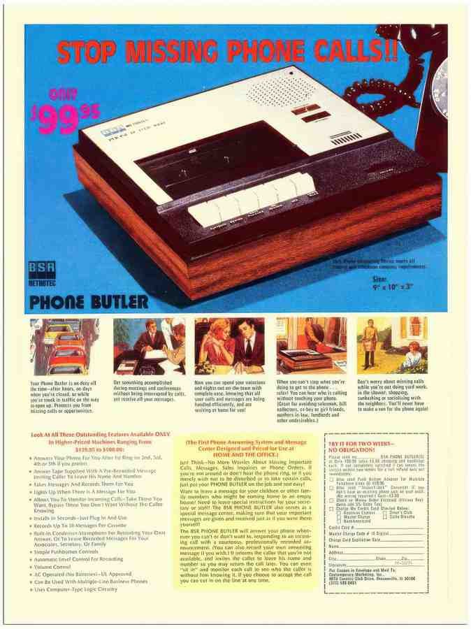 270 answering machine 1972 2 Vintage Advert A4 Photo Print