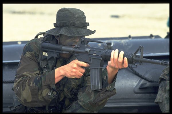 270019 Navy SEAL Team At Naval Amphibian Base, Using Combat A4 Photo Print