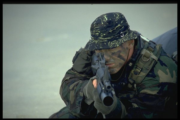 270028 Navy SEAL Team At Naval Amphibian Base, Using Combat A4 Photo Print