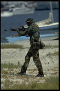 270057 SEAL On Beach With CAR 15 Rifle A4 Photo Print