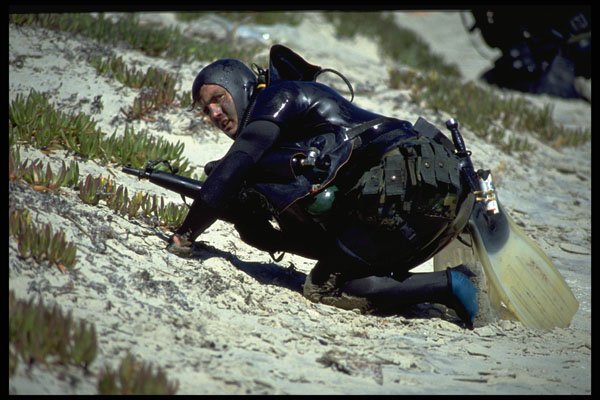 270090 Water Insertion, Frogmen On Beach A4 Photo Print