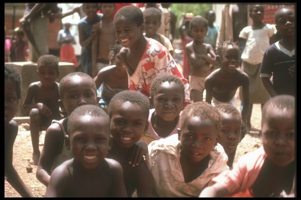 271017 Children At Market, Niger A4 Photo Print