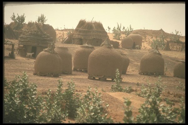 271026 Grain Storage Huts, Mali A4 Photo Print