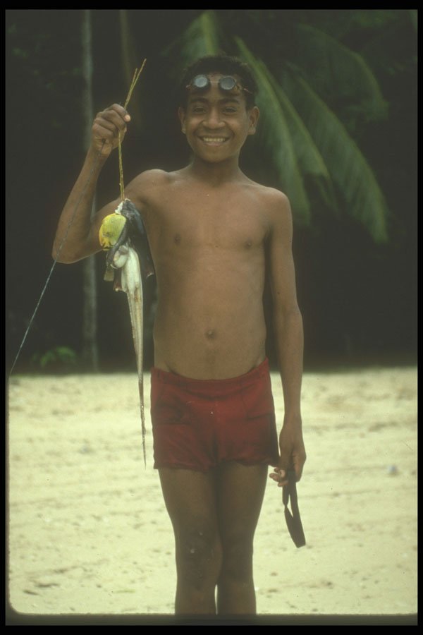 272044 Young Fisherman With Catch A4 Photo Print