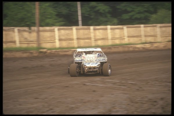 273023 Dirt Track Driver Sweeps Through A Turn Sideways A4 Photo Print