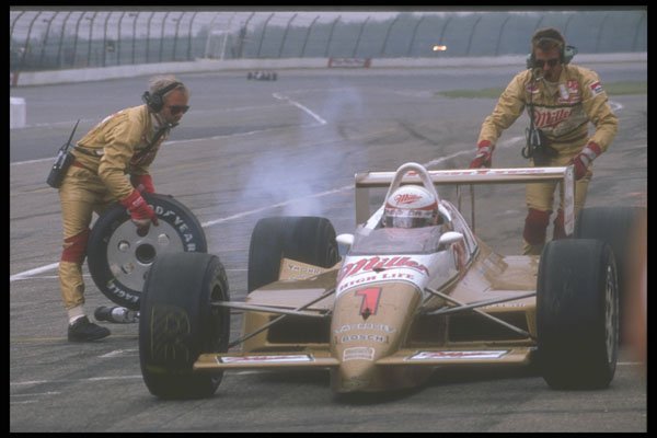 273041 Danny Sullivan Smokes The Tires As He Exits The Pits A4 Photo Print