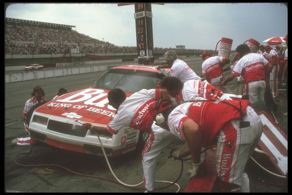 273090 A NASCAR Winston Cup Stock Car Gets Fast Pit Service A4 Photo Print