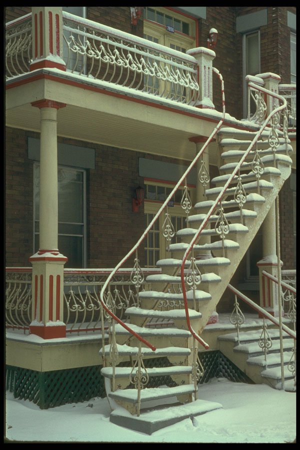 277057 Snow Covered Stairs A4 Photo Print