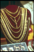279013 Gold Necklaces, Window Shopping A4 Photo Print