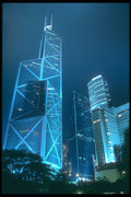 279033 Night Time, Bank Of China Building A4 Photo Print