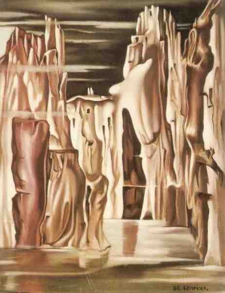 28 De Lempicka Undated Surrealist Landscape A4 Photo Print