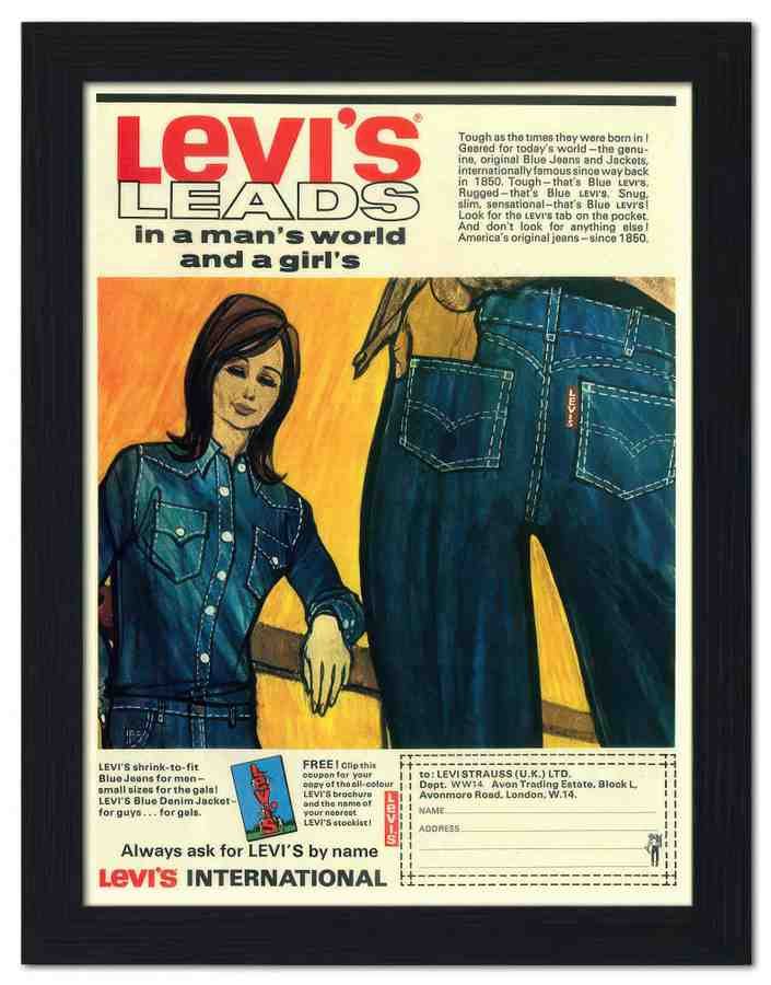 281 levis vintage jeans advert 1960s 2 Vintage Advert A4 Photo Print