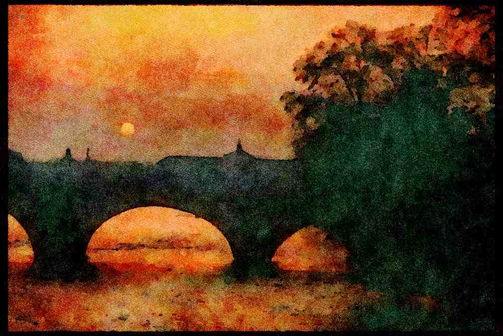 281001 Bridge Over The Seine A4 Limited Edition Watercolour Print