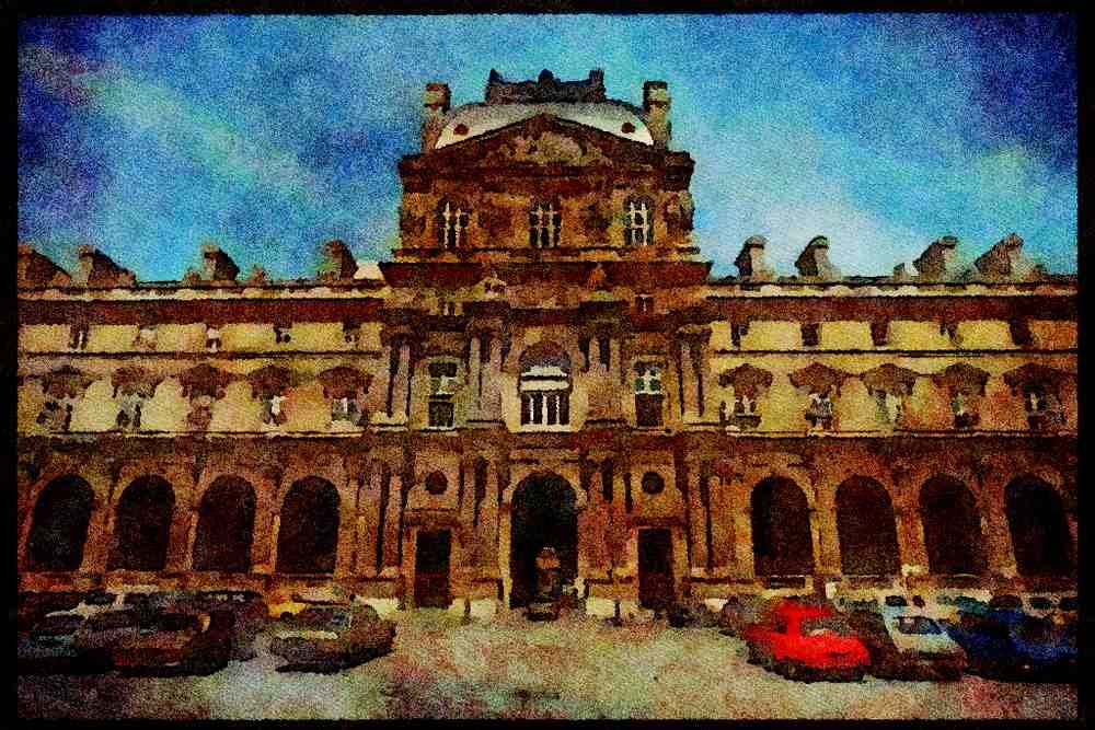 281004 The Musee Du Louve, As Seen From Pont Neuf A4 Limited Edition Watercolour Print