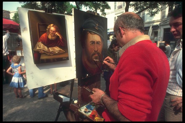 281006 Artists At Montmarte A4 Photo Print