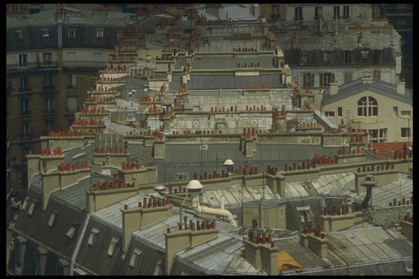 281010 Paris Rooftops And Tiled Chimneys A4 Photo Print