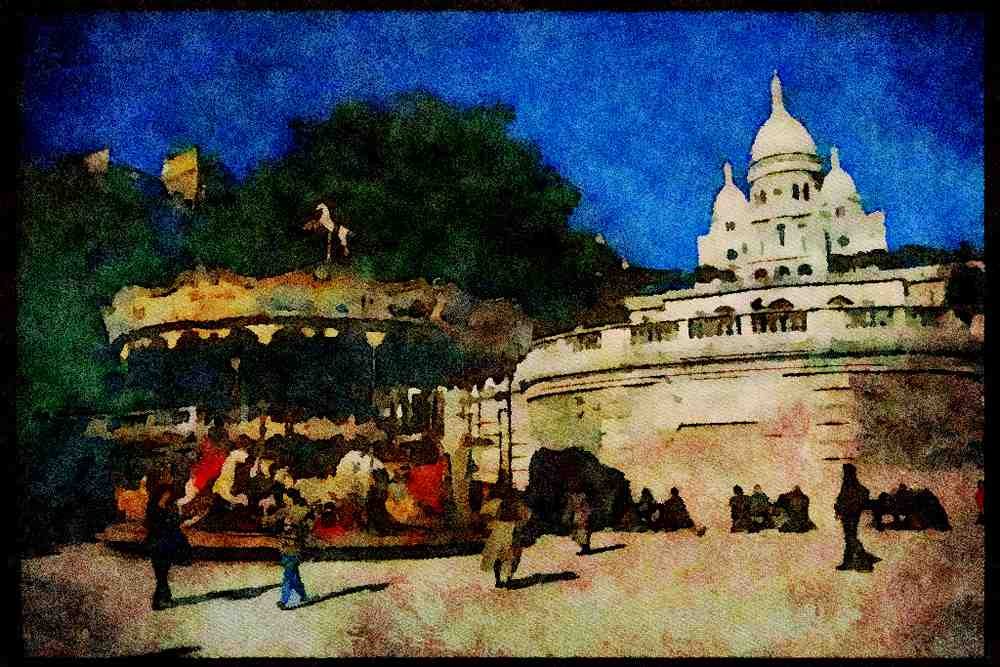 281011 Cathedral Sacre Coeur, Montmarte A4 Limited Edition Watercolour Print