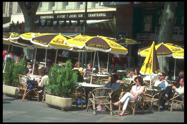 281015 Sidewalk Cafe, Champs Elysee A4 Photo Print