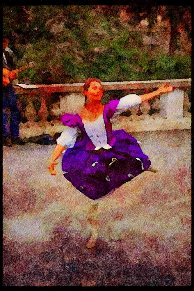 281017 Ballerina On Montmarte A4 Limited Edition Watercolour Print