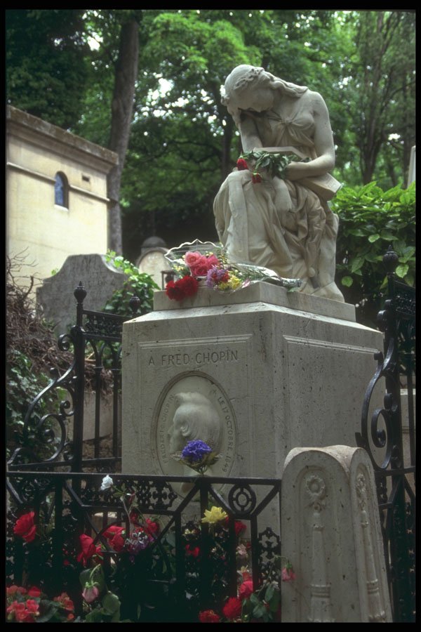 281018 Pere La Chaise Cemetary, Frederic Chopin's Grave A4 Photo Print