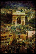 281021 Aerial View Of The Arche De Triomphe And The Etoile A4 Limited Edition Watercolour Print