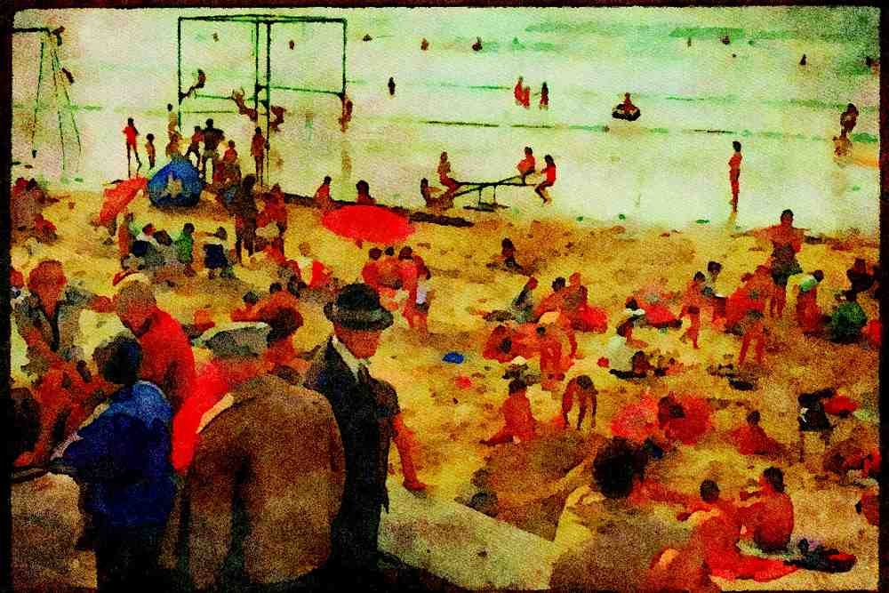 281030 The Beach At Mont Saint Michel A4 Limited Edition Watercolour Print