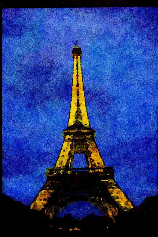 281038 The Eiffel Tower At Dusk A4 Limited Edition Watercolour Print