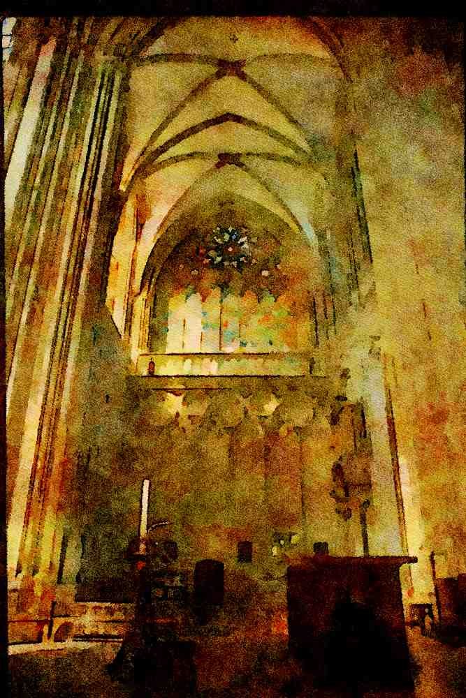 281042 Baueaux Cathedral A4 Limited Edition Watercolour Print