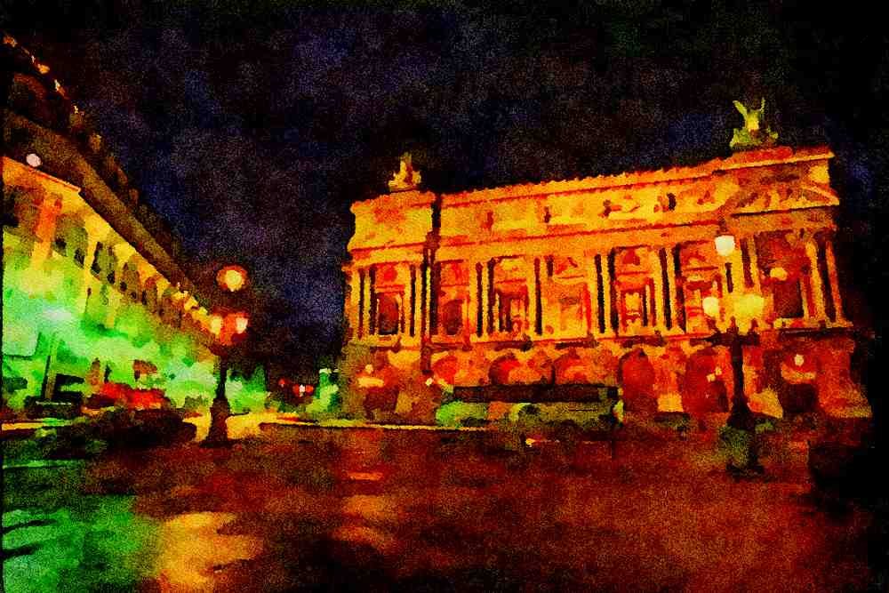 281045 The Old Opeara House At Place De L'Opera A4 Limited Edition Watercolour Print