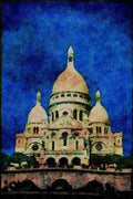 281046 Cathedral Sacre Coeur At Montmarche A4 Limited Edition Watercolour Print