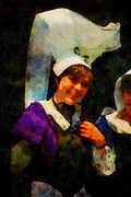 281047 Normandy Girl In Costume A4 Limited Edition Watercolour Print