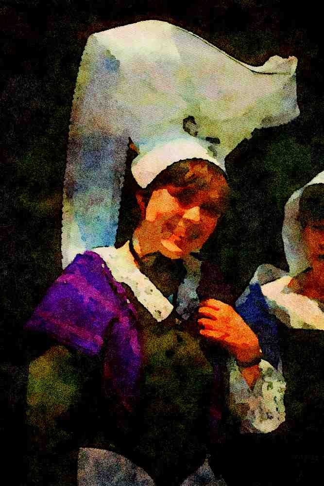 281047 Normandy Girl In Costume A4 Limited Edition Watercolour Print