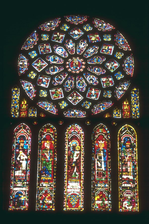 281055 Great Cathedral At Chartes, The North Rose Window A4 Photo Print