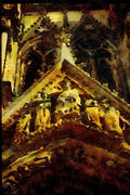 281062 Door To Cathedral At Reims A4 Limited Edition Watercolour Print