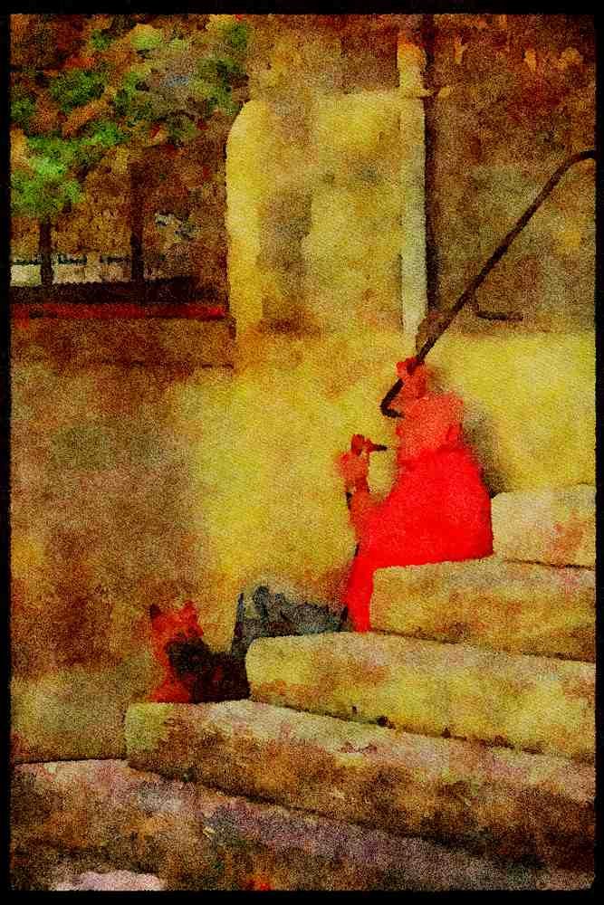 281070 Man Smoking Pipe A4 Limited Edition Watercolour Print