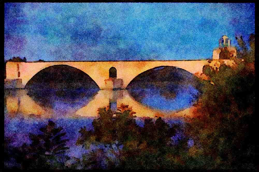 281072 The Pont D'Avignon A4 Limited Edition Watercolour Print