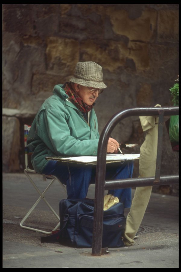 281075 Artist Painting In The Market A4 Photo Print