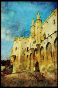 281081 The Palais Du Papes A4 Limited Edition Watercolour Print